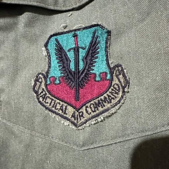 VTG US Air Force OG-507 Shirt Men 14.5x31 Green 80s Utility Shirt 107th Fighter - Picture 2 of 9